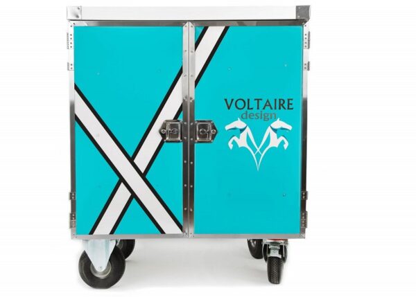 Voltaire Design turquoise horse-themed cart