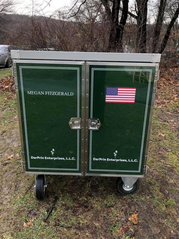 Megan Fitzgerald's green DarPrin Enterprises cart.