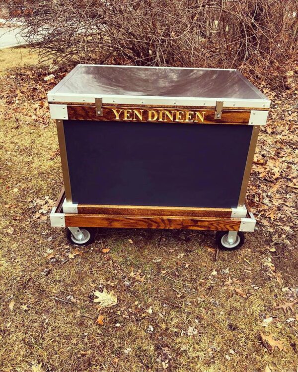 Yen Dineen's custom rolling trunk.
