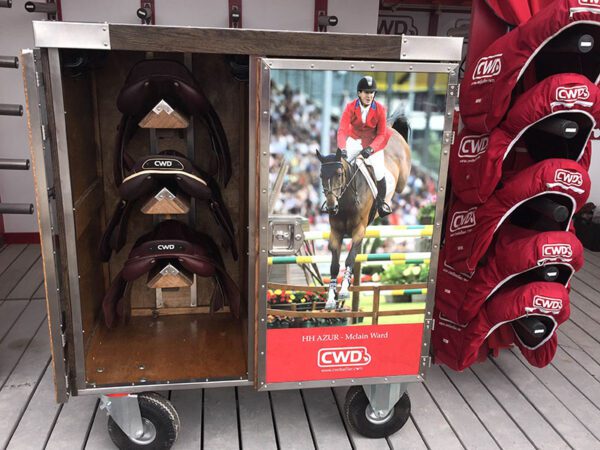 CWD saddle cart with rider and horse.