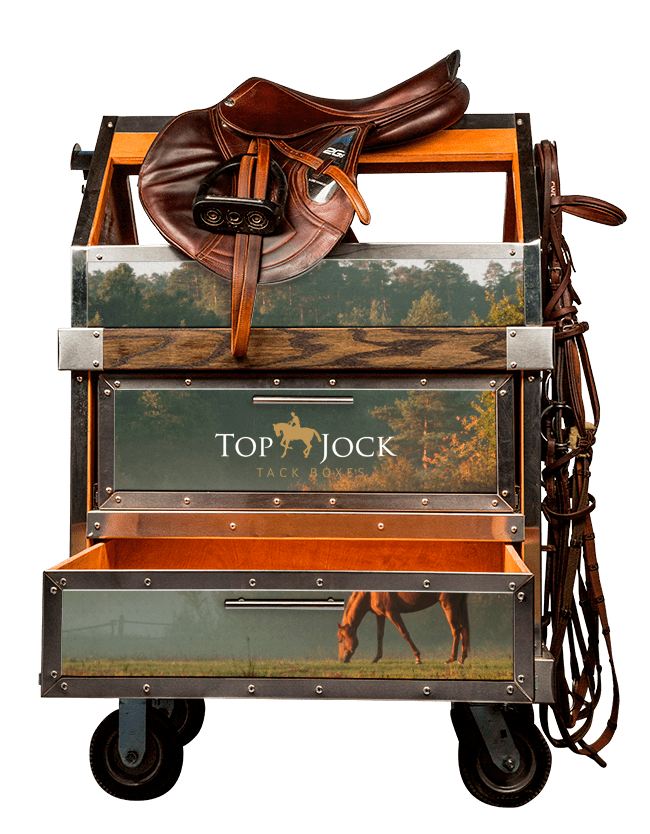 Top Jock tack box with saddle.