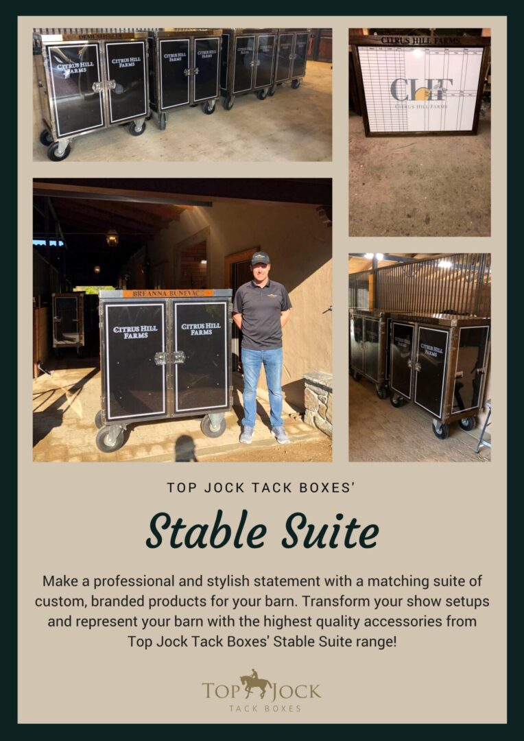 Custom branded stable tack boxes.