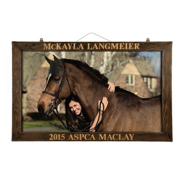 Here's an alt text suggestion: McKayla Langmeier with horse, 2015 ASPCA Maclay.
