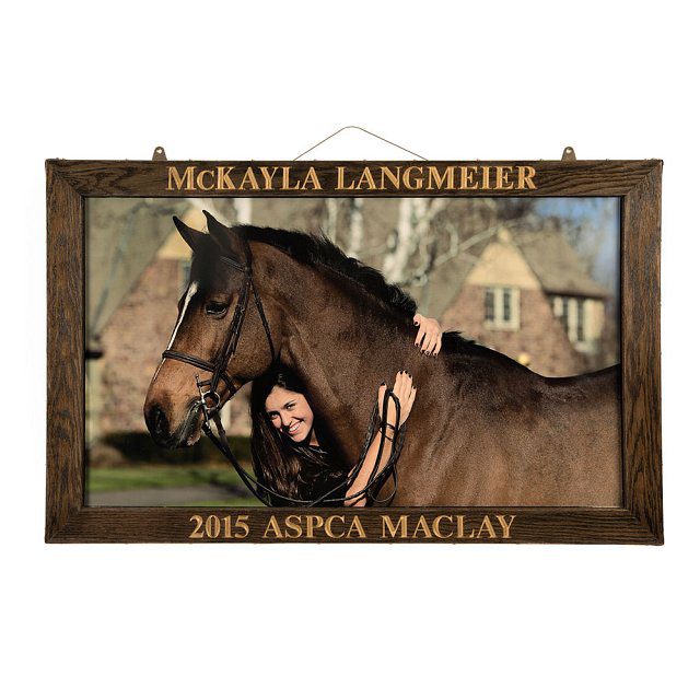 Here's an alt text suggestion: McKayla Langmeier with horse, 2015 ASPCA Maclay.
